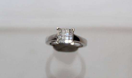 Large Princess Cut Diamond Estate Ring