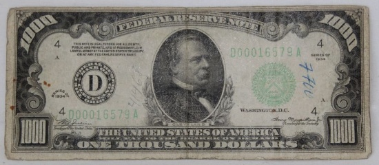Genuine 1934 $1000 Bill