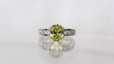 Oval Cut Yellow Topaz Estate Ring