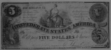 1861 Confederate $5.00 Bill