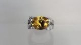 7 ct Yellow Sapphire Estate Ring