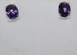 3 ct Amethyst Solitaire Earrings