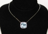 3 ct Blue Topaz Estate Necklace