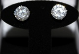 4 ct White Sapphire Earrings