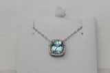 3 ct Swiss Blue Topaz Estate Necklace