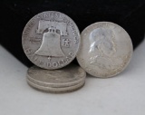 (5) Franklin Silver Half Dollars Miscellaneous Dates