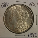 1881 AU Silver Morgan Dollar Coin