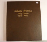 Set of Silver, 1916-1947 Liberty Walking Half Dollar Coins in Binder