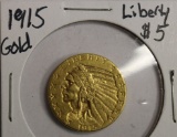 1915 Gold Indian Head $5.00 U.S. Coin