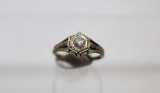 Antique 18kt Diamond Solitaire Ring