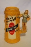 A Sterling Beer Chalk Musical Bank, with a Sterling Belle Handle