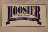 A Hoosier Draft Brews Embossed Metal Sign