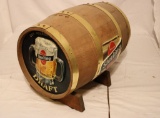 A Sterling Beer Lighted Plastic Draft Beer Barrel