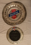 Two Sterling Beer Round Advertisement Plaques