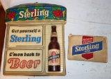 A Sterling Beer Sign, Lighted, Slight Damage and a Sterling Beer Patch