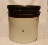 A Six Gallon Stoneware Crock with Ears