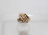 Large Diamond Cluster Ring