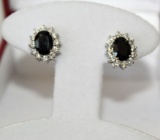 3 ct Genuine Sapphire Princes Diana Earrings