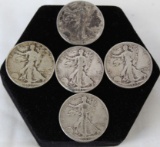 (5) Walking Liberty Silver Half Dollars Miscellaneous Dates