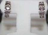 Genuine Amethyst Diamond Earrings