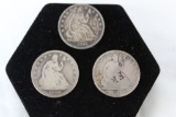 (3) Seated Liberty Silver Half Dollars