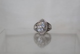 Flawless 5 ct  White Sapphire Estate Ring
