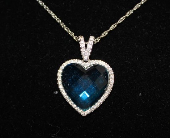 Blue Topaz Sweetheart Necklace