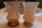 Pair of Pink Opalescent Vases w/ Mary Gregory Decoration