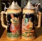 4 German Steins, Figural