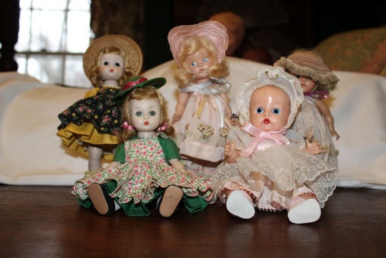 5 Small Dolls including a Vogue and Alexander