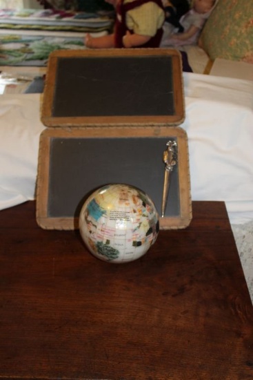 1 Glass Globe, Chalk Board, & Letter Opener