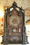 Iron Mantle Clock, Hand Painted w/ Mop inlays