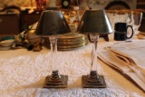 Pair of Dresser Silver and Class Candle Holders