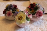 3 Porcelain Flower Arrangements