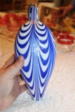 Nailsea Blue & White Flask