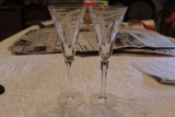 2 Waterford Cut Crystal Flutes