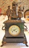 Slate Mantle Figure Clock, Fouet Brienon