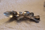 6 Corn Silver Forks Fadurgin St Louis & 3 Sterling Spoons