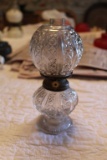 Miniature Lamp, Pattern Glass & A Clear Glass w/ Floral Decoration