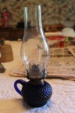 miniature lamp, blue w/ dotted squares