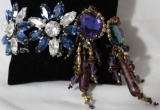 2 Pair of Colored Rhinestone Earrings