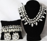 Eisenberg Rhinestone Choker and Earrings, plus bracelet