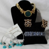 A Necklace, Two Pair of Earrings, and A Colored Stone Bracelet