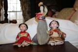 3 Oriental Dolls