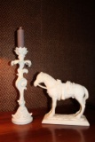 Horse Statue & Matching Candle Holder