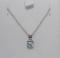 Square Cut Blue Topaz Necklace