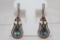 Blue Topaz Turkish Estate Earrings