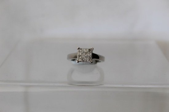 .50ct Invisible Princess Set White Diamond Ring