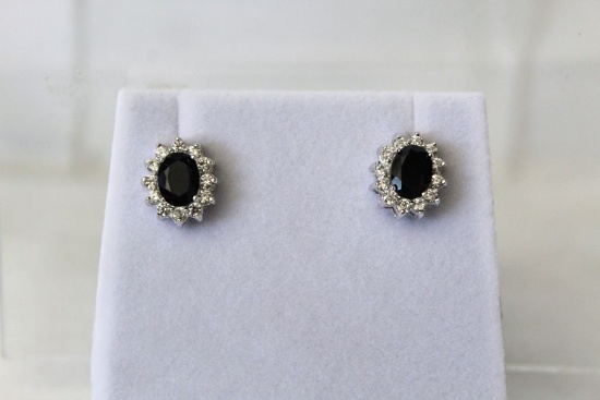 3.12ct Genuine Sapphire Earrings