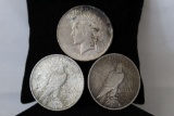 (3)Peace Silver Dollars all 1923